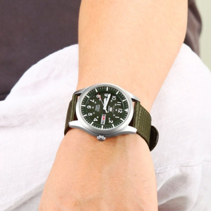 SEIKO 精工 军事风格五号机械男表 SNZG09J