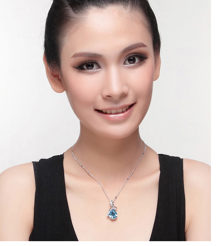 Pig&Star-奥地利水晶电镀白金项链--满庭芳 水