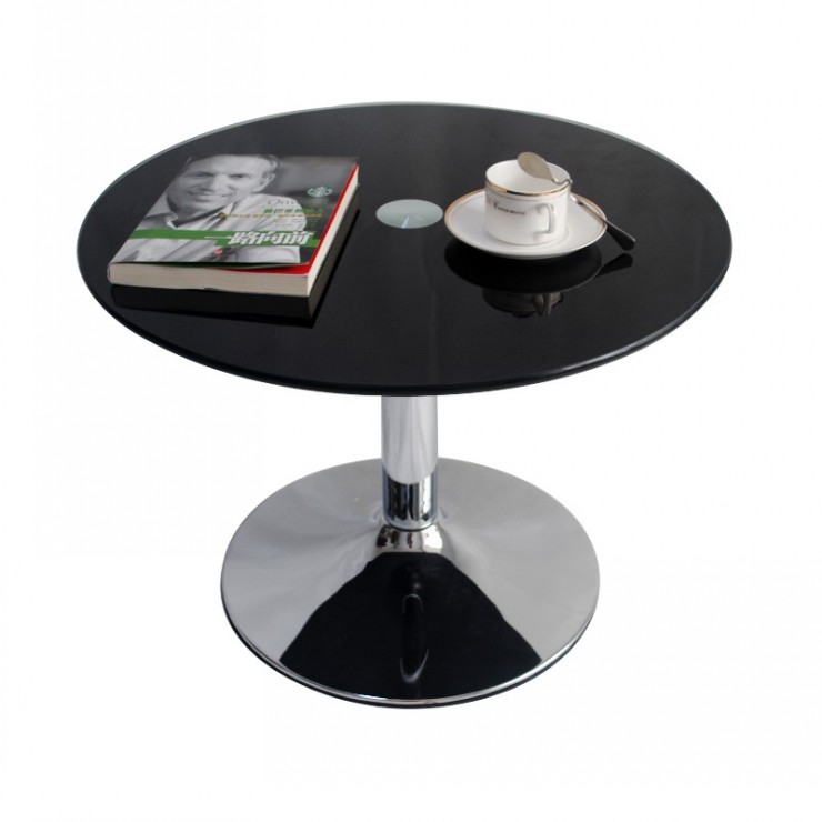 派璀克 PATRICK 黑色钢化玻璃茶几 休闲桌 咖