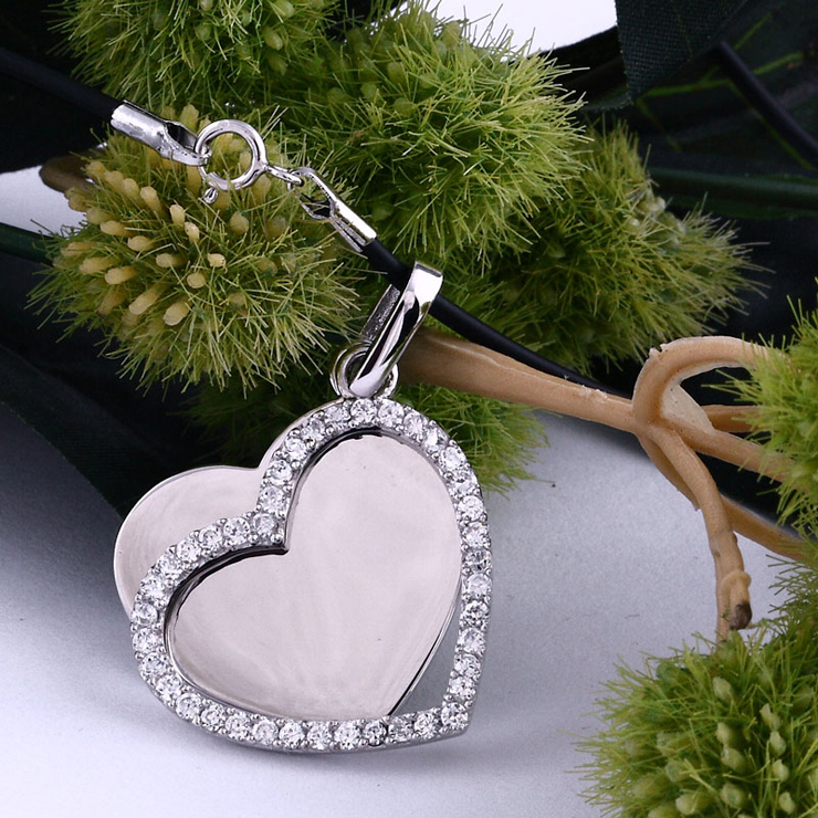 MYIN 心心相印男款 <em>女款</em> 情侣款<em>银项链</em>图片