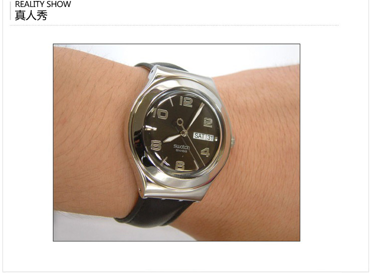 斯沃琪 黑白分明YGS737石英男士手表(swatch