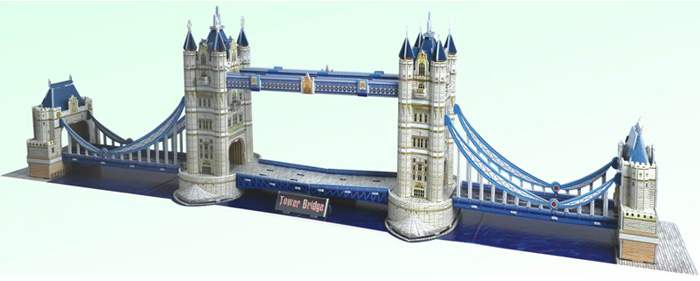 卡乐保3d纸制模型 益智立体拼图英国双子桥 2804-c