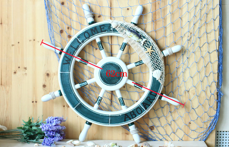 百易尚品 地中海海洋船舵系列木船舵海洋饰品