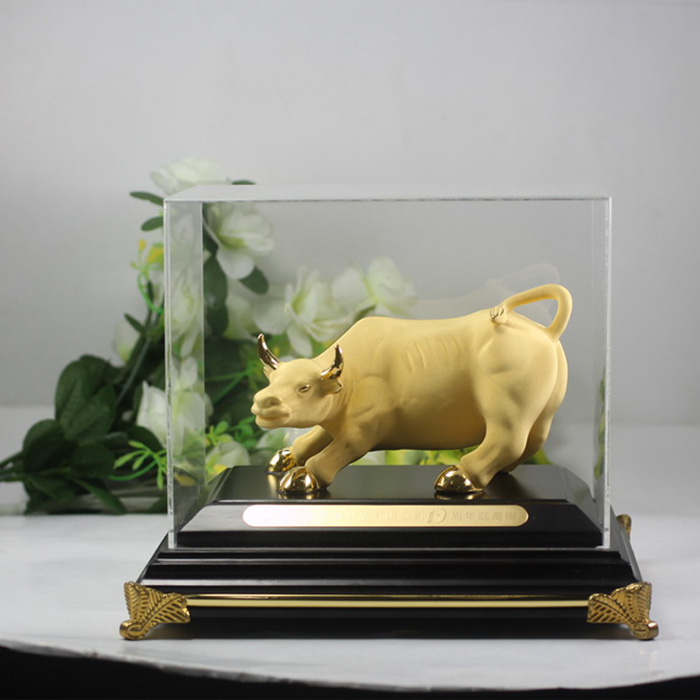 电铸24K黄金 华尔街牛 炒股金融行业旺市必备