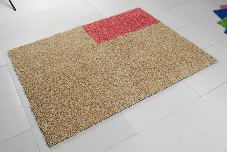 富居FOOJO可拼接003wt-qc弯头纱地毯80*40cm 果绿色