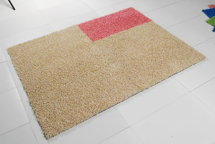 富居FOOJO可拼接003wt-qc弯头纱地毯80*40cm 果绿色