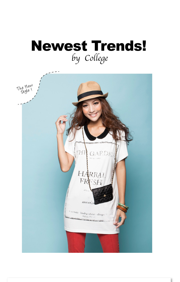 麦考林College <em>女装</em> <em>摩洛哥</em>小调摩登印花T恤(赠