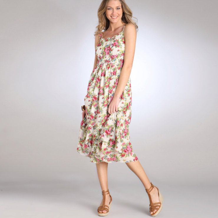 乐都特 Laredoute 女式全棉印花吊带连衣裙 1色