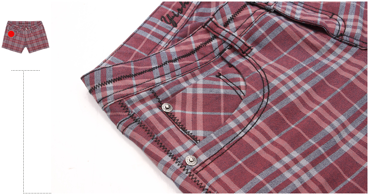 <em>以纯</em> 女装低腰弹力<em>格子短裤</em> 弹力短裤女10320