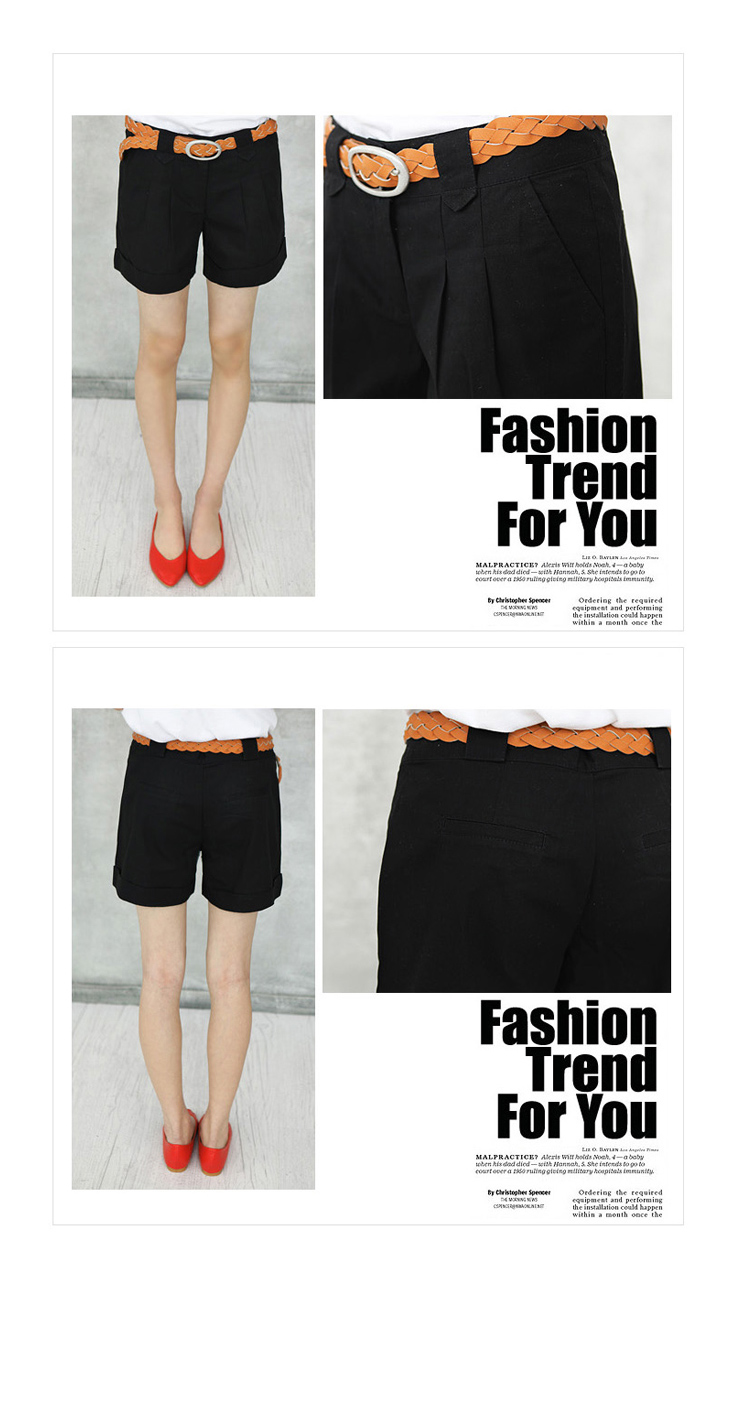 SATSUN韩版休闲弹力<em>哈伦短裤</em>81011 <em>黑色</em> 28