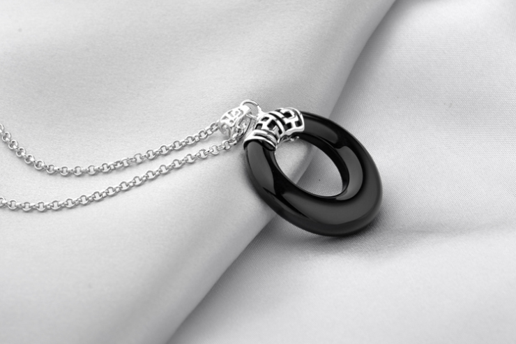 的光环 925纯银项链男 红色玛瑙项链男 男士项