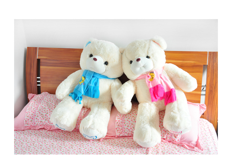 酷宝礼坊 毛绒玩具一对情侣围巾熊大号抱抱熊