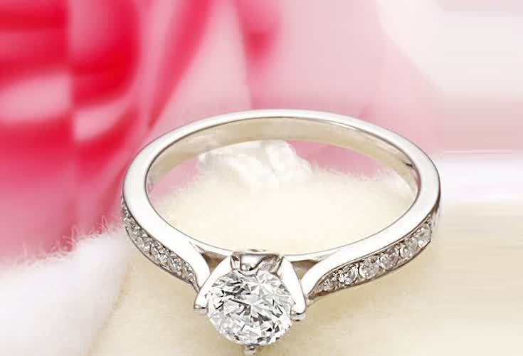 D.Forever/卡蒂诺正品18K白金<em>女钻戒</em>66分钻石