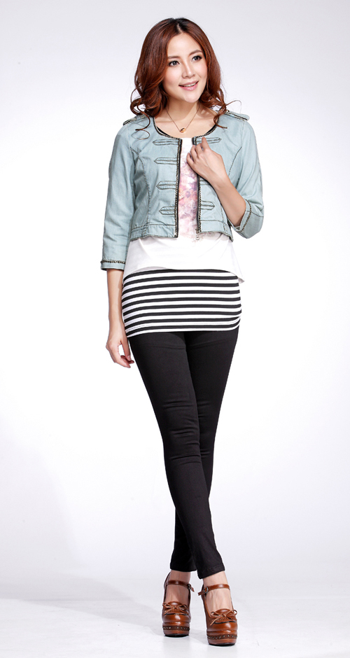 卓欧TOAIOU2012秋装新款女装牛仔衣韩版修身