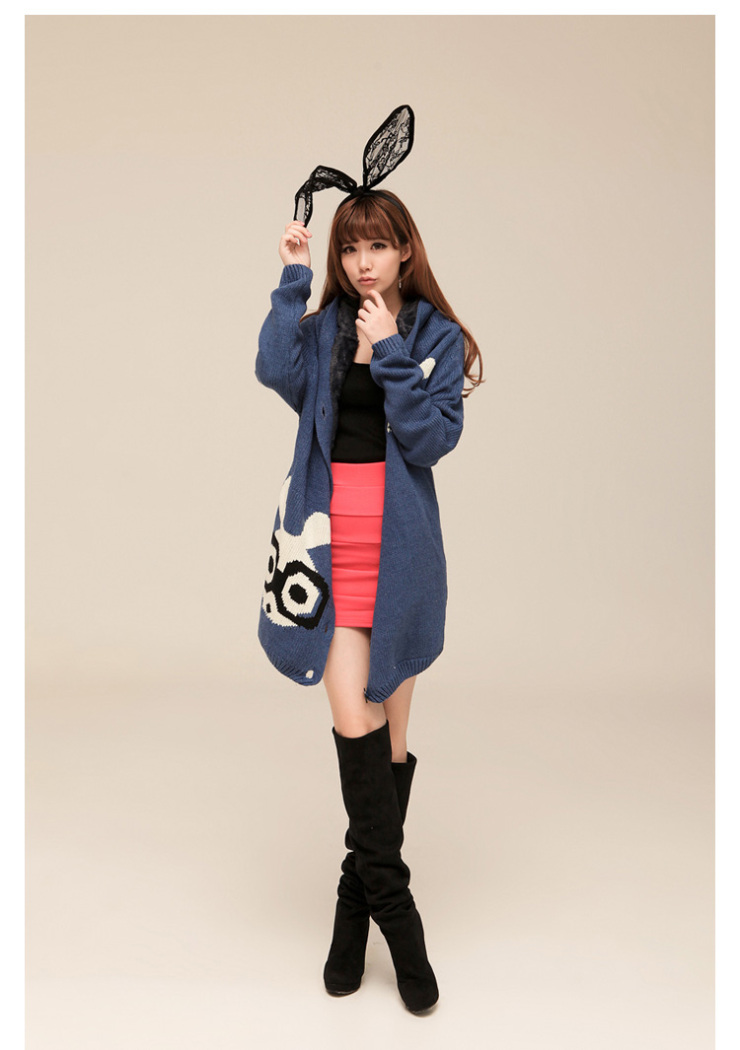 Chiay千代冬装新款女装 <em>加厚加绒开衫毛衣外套</em>