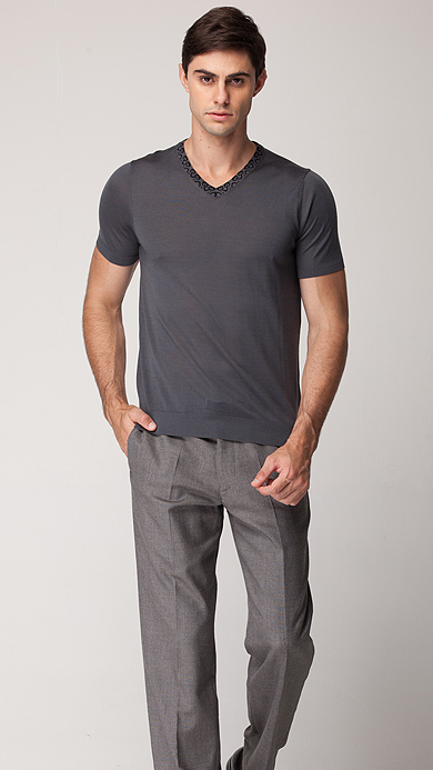 DECLASSIE 男士新款 百分百桑蚕丝图腾花型