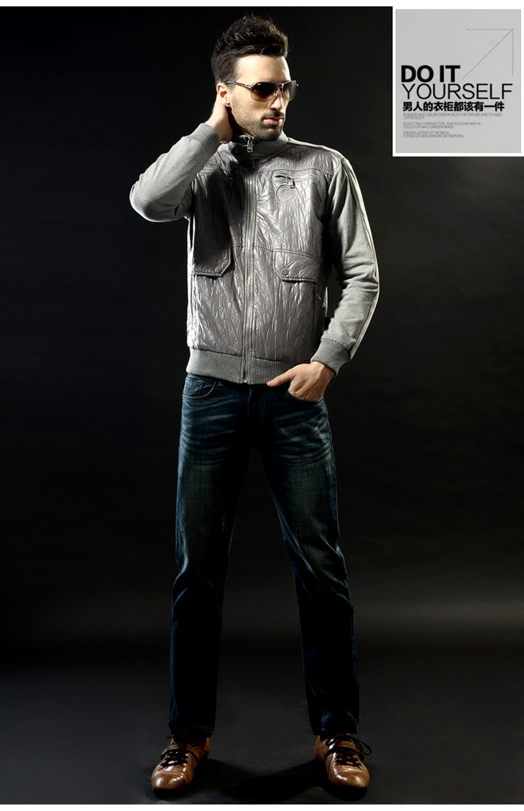 斯凯帝伦\/ST 新款品牌男装 立领罗纹底摆时尚个