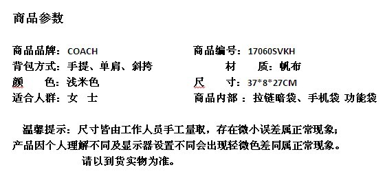 驰浅米色帆布休闲时尚手提单肩斜挎<em>女士包</em>17