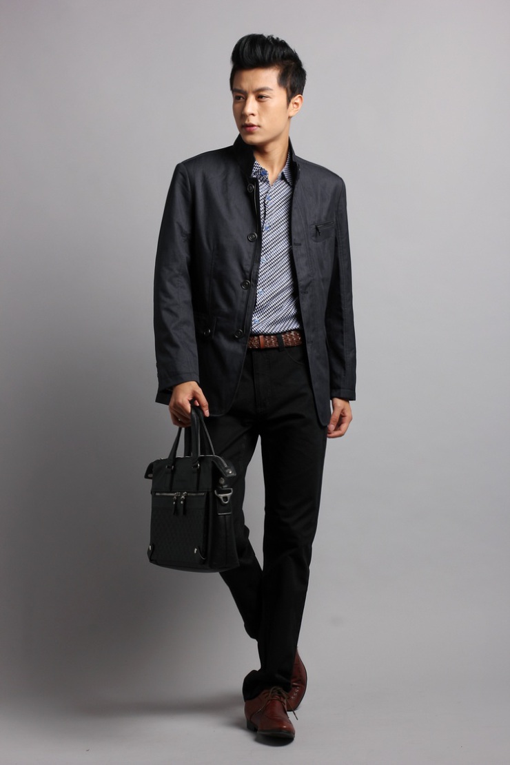 袋鼠男装(daishu) 秋冬商务休闲男士修身夹克外