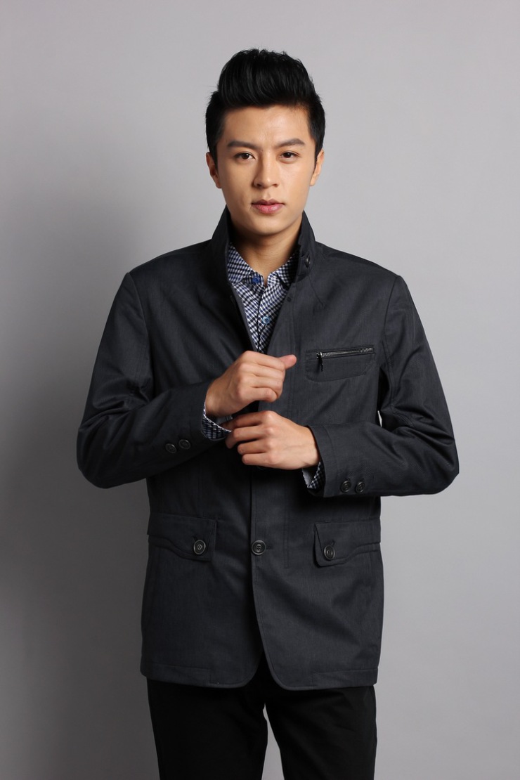 袋鼠男装(daishu) 秋冬商务休闲男士修身夹克外