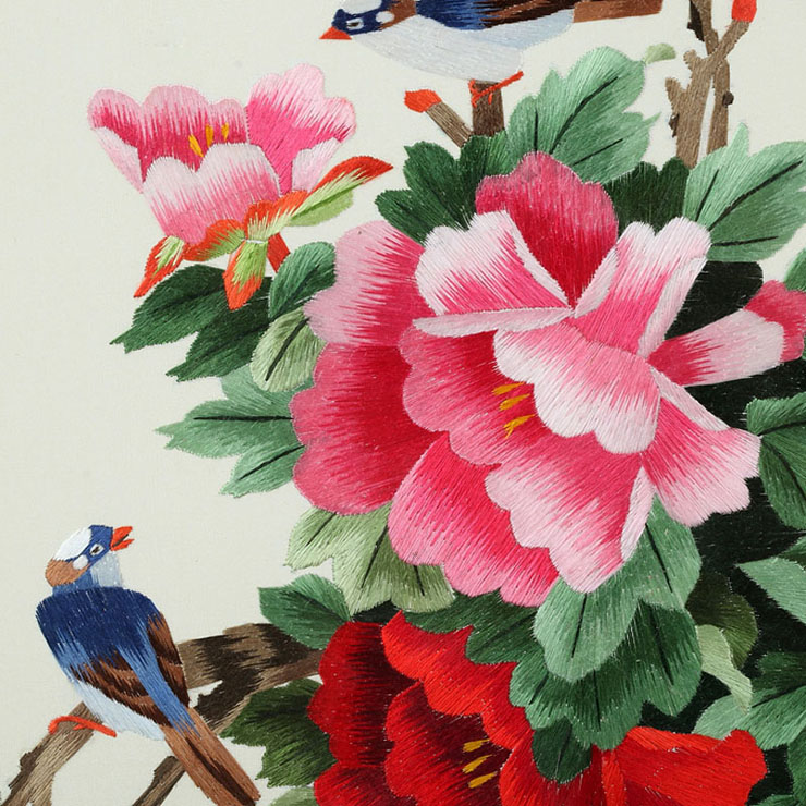 紫金秀 湖南湘绣精品 国花牡丹刺绣 送外宾礼物