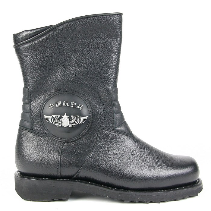 3516皇家02冬季飞行靴头层压花牛皮皮毛一体
