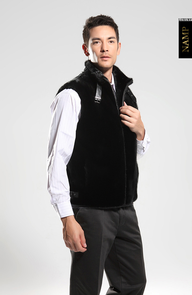 NAMP2012新款海宁水貂皮草男款<em>裘皮</em>外套马
