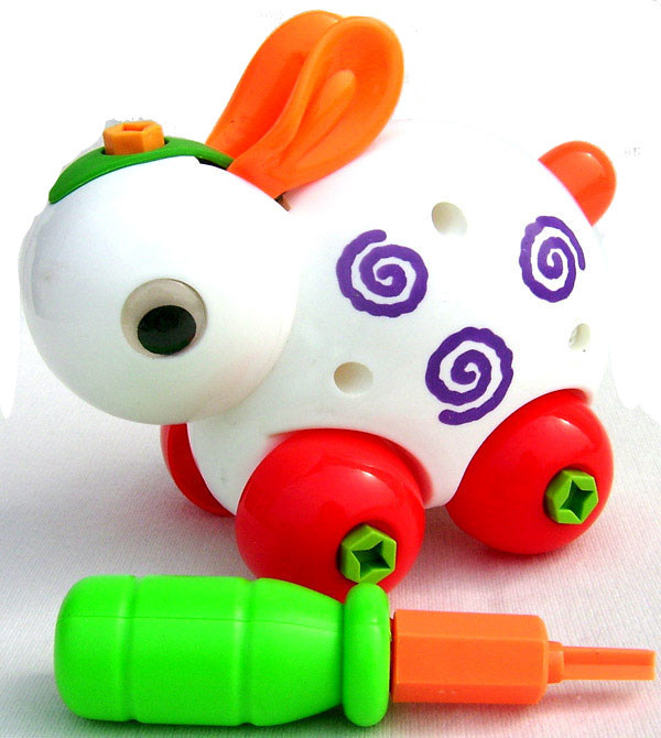 童畅 动手动脑可爱小动物 拆装好玩具 带工具 早教角色互动游戏一套 4