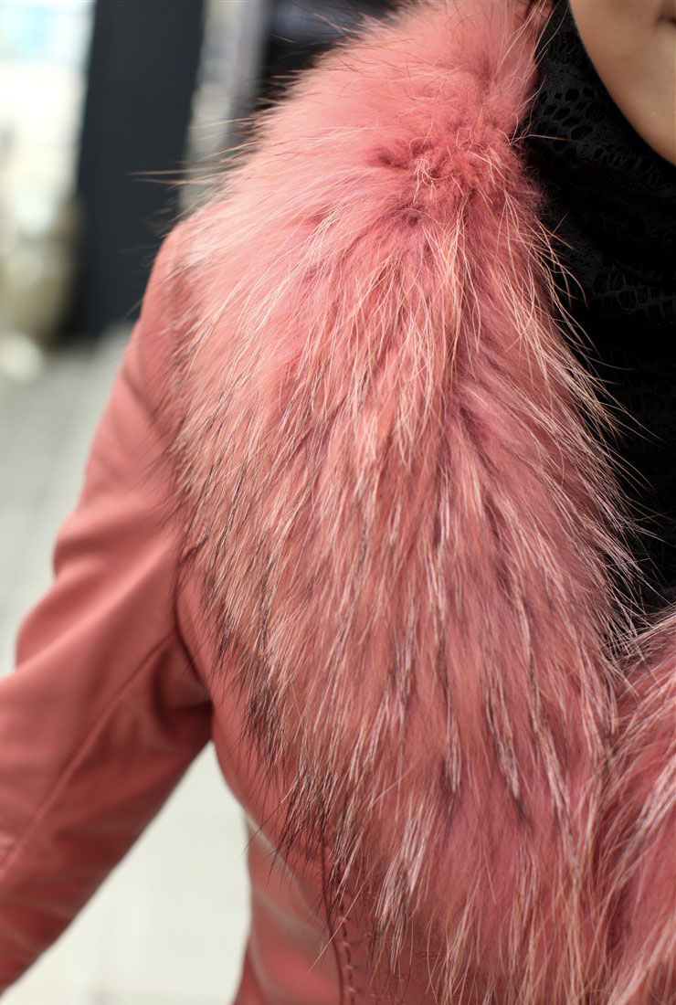 京东11.11落雁莎2012秋冬装新款pu皮衣皮草韩