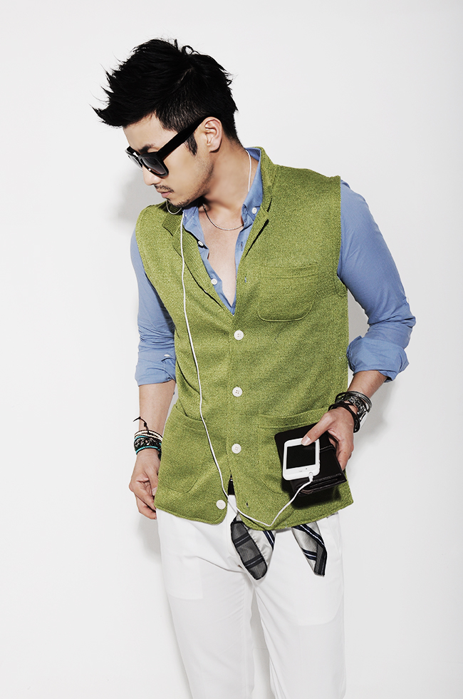 GSOUL夏季新款商务男装韩国代购浅绿色时尚