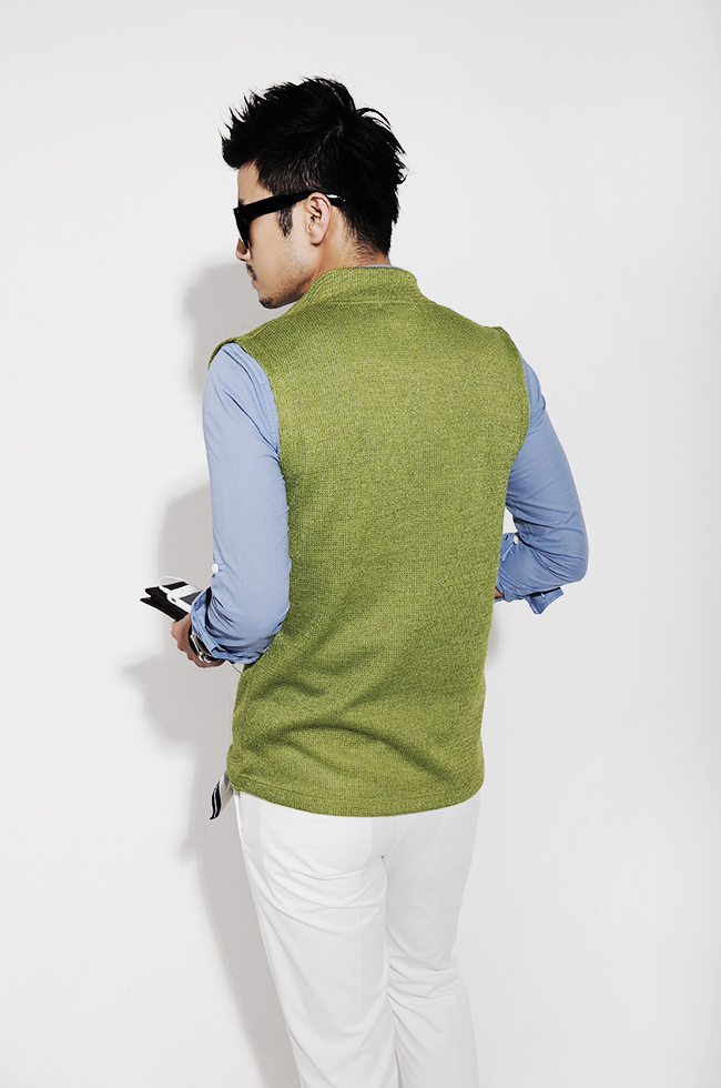 GSOUL夏季新款商务男装韩国代购浅绿色时尚