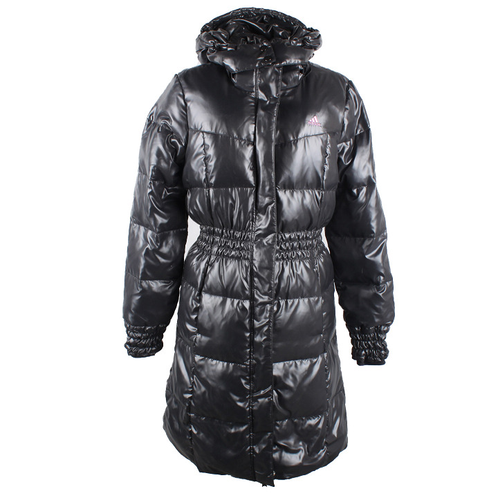 阿迪达斯adidas冬季女长款羽绒服P71077 黑色