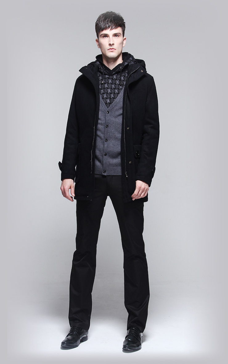 HEERGOOS赫斐托斯 男士经典时尚连帽加厚御