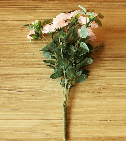 鱼西美屋 柔粉蔷薇装饰花 高仿真花婚礼手捧花 餐桌欧式假花客厅干花