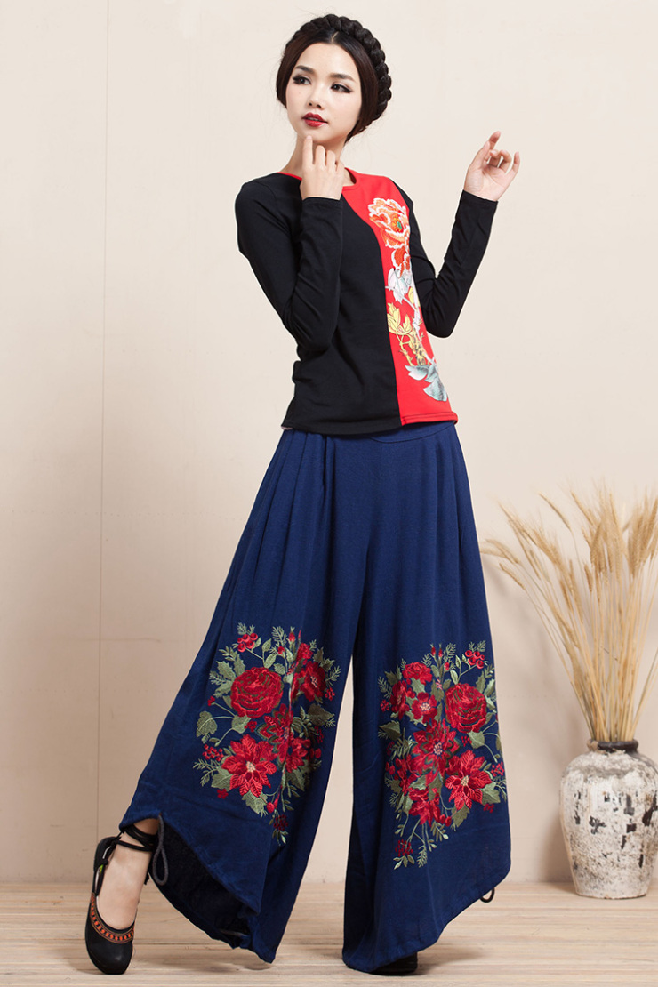 HZ花朝 2012秋冬新品高腰阔脚裤女款灯笼裤休