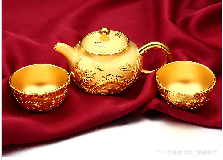 易金行 金茶具摆件 24K黄金999千足金投资收藏