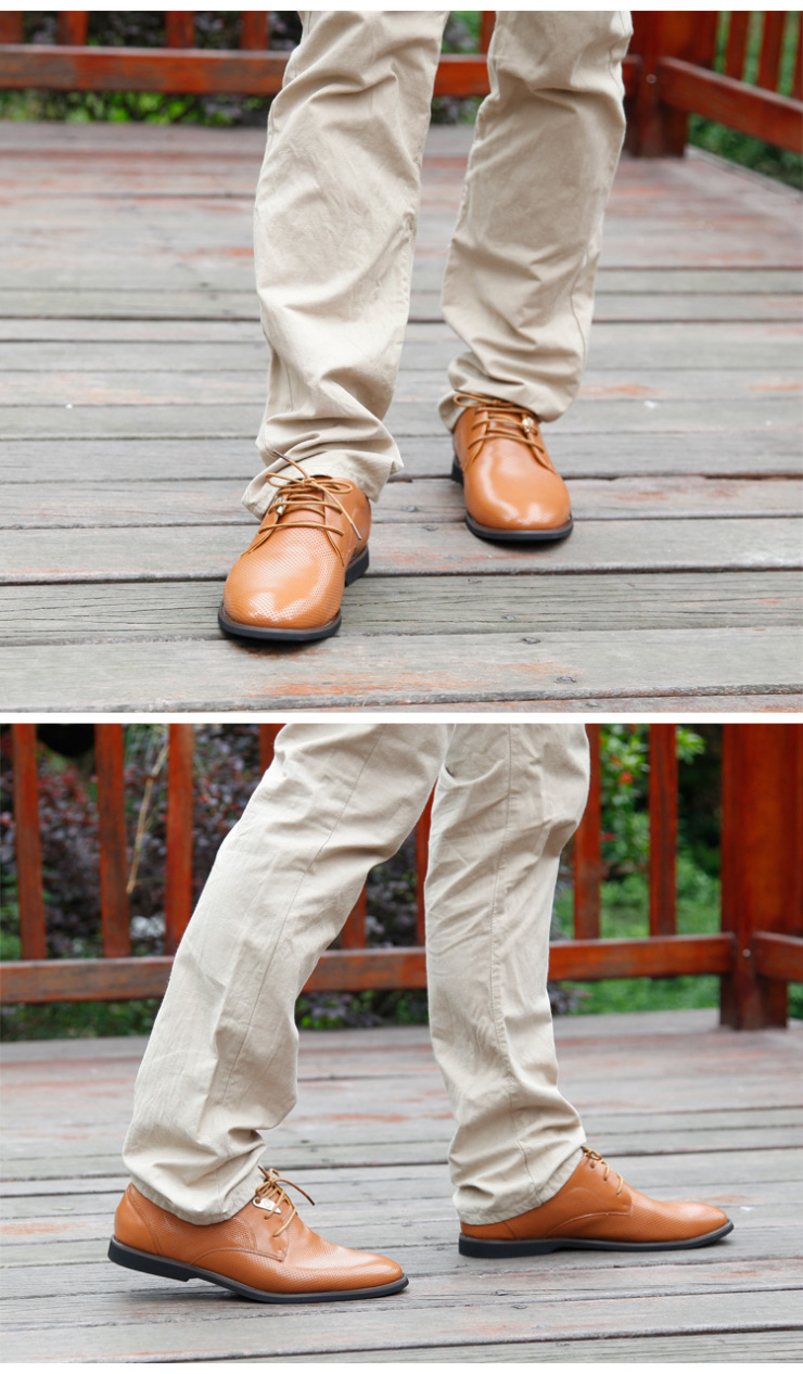 圣帝罗阑英伦雕花潮流商务透气日常休闲皮鞋1