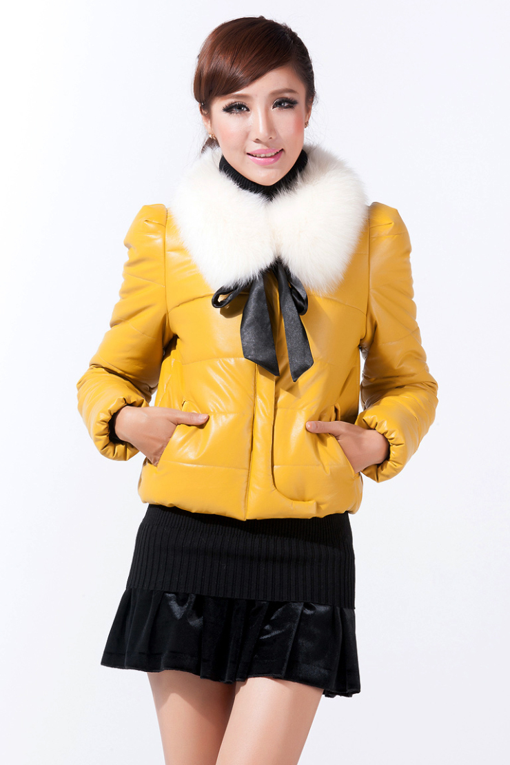 Simple Lady新款女装韩版时尚修身带毛领外套