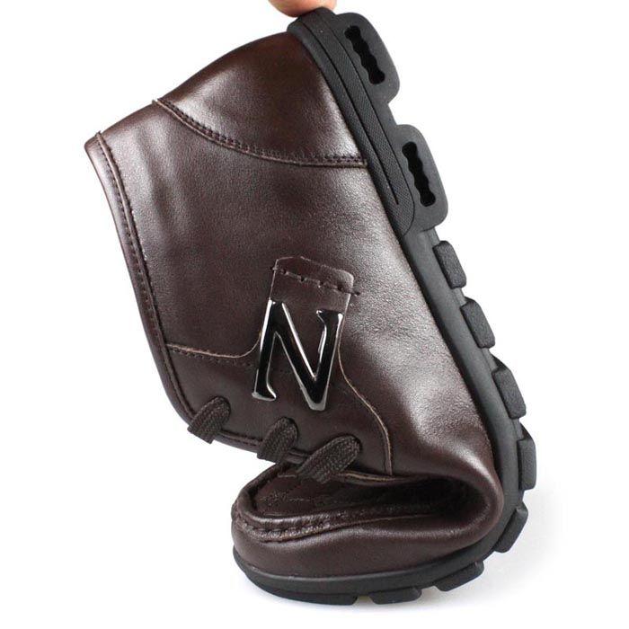 豪路 冬季新款时尚休闲头层牛皮软底软面男棉