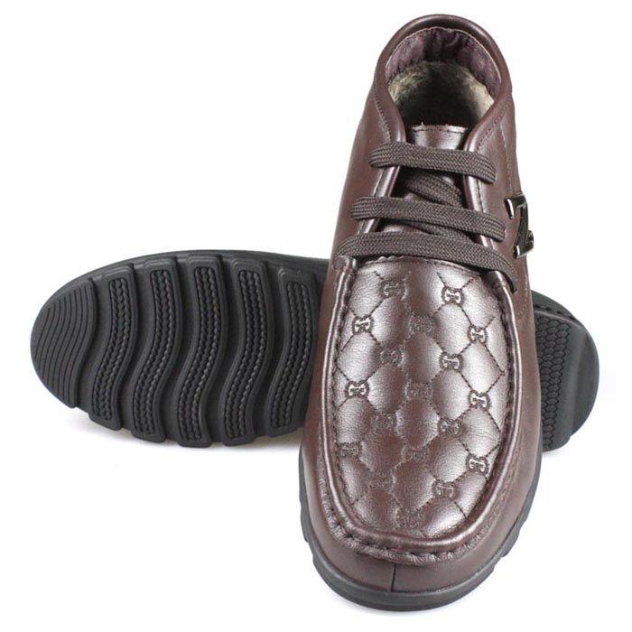 豪路 冬季新款时尚休闲头层牛皮软底软面男棉