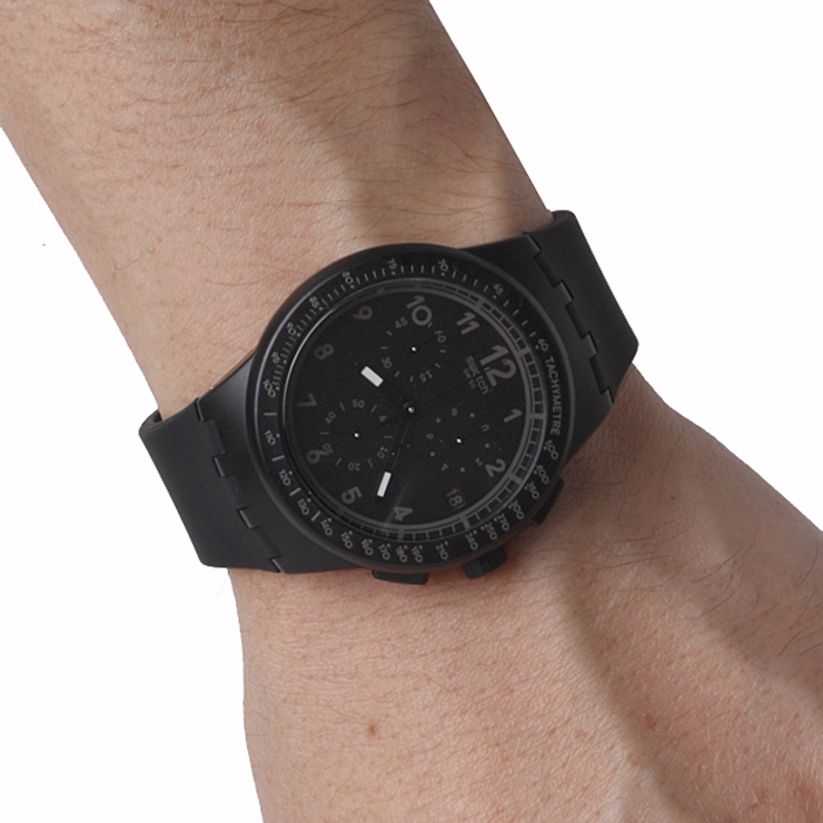 斯沃琪(SWATCH)炫彩多功能 中性石英手表 墨