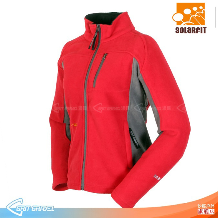 沙砾正品防静电摇粒复合<em>保暖</em>抓绒衣<em>女款开衫</em>户