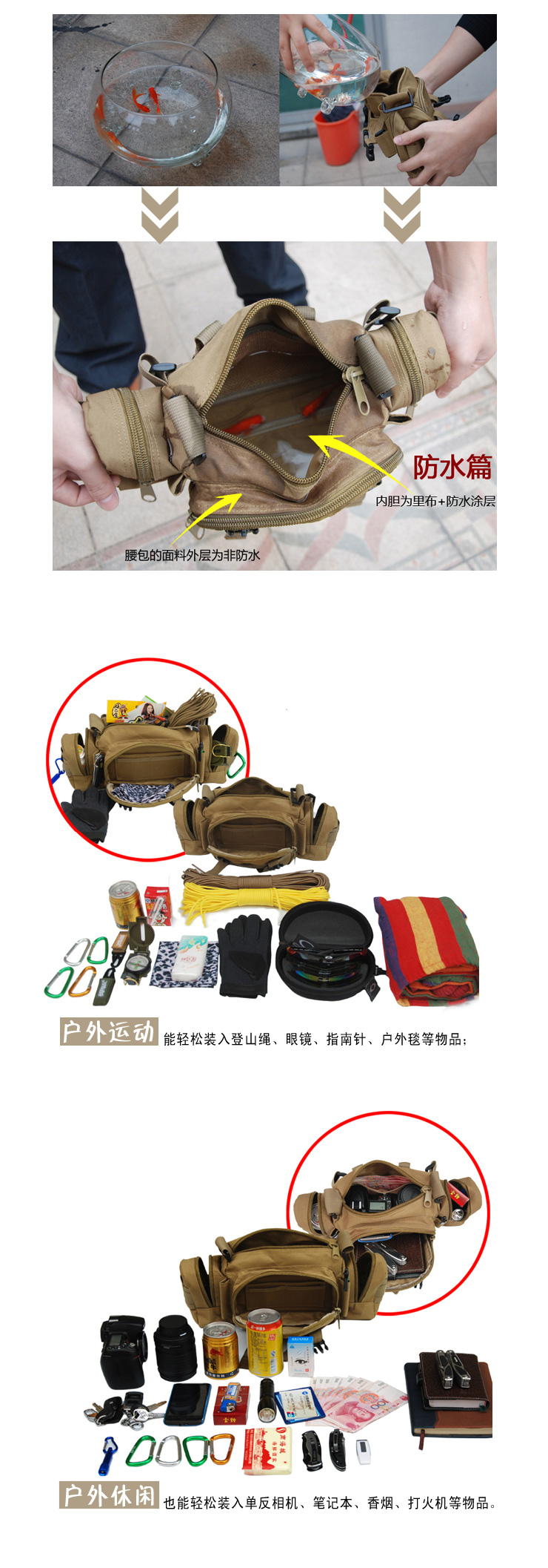 PaulOne宝德龙多功能军用休闲包 腰包 骑行包