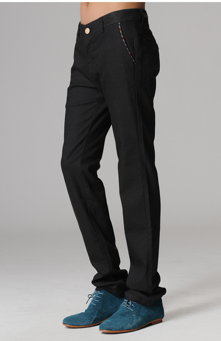 风形 男士韩版直筒裤 长裤修身男裤子 新品 简约