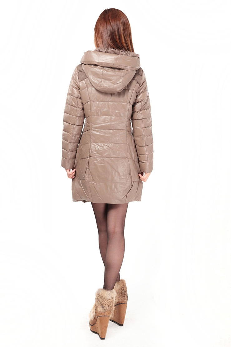 诗凡吉 新款长款羽绒服 修身时尚90%白鸭绒 正