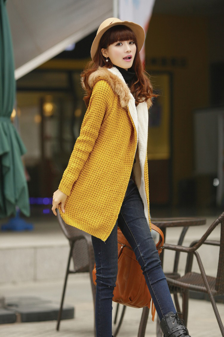 TUOYI2012冬季新款<em>女式加绒卫衣</em> 加厚针织开