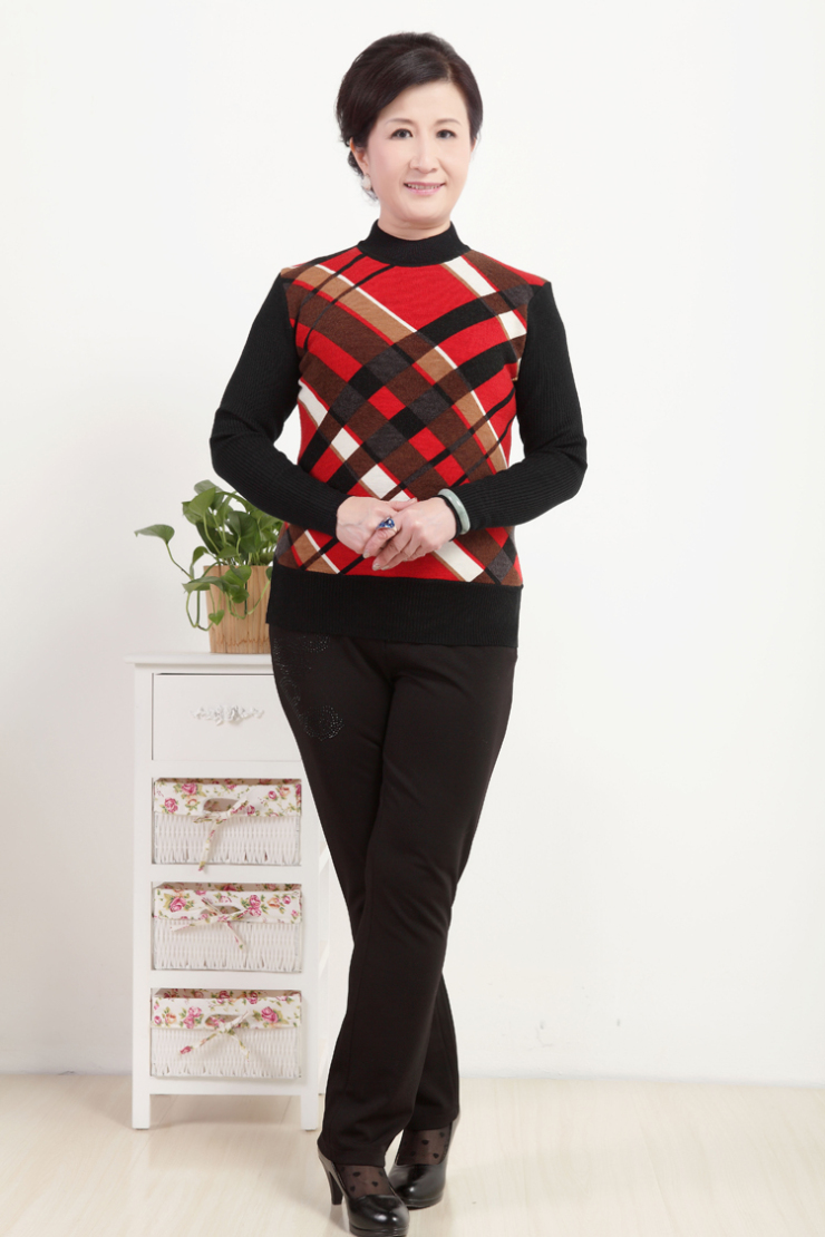 妈<em>毛衣</em>高领 中老年毛衣女 <em>中年毛衣气质妈妈</em> 女