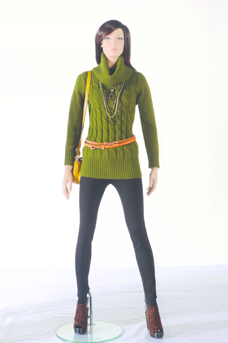 FINE/凡恩 2012秋冬新款纽花<em>高领长毛衣</em>F24-8