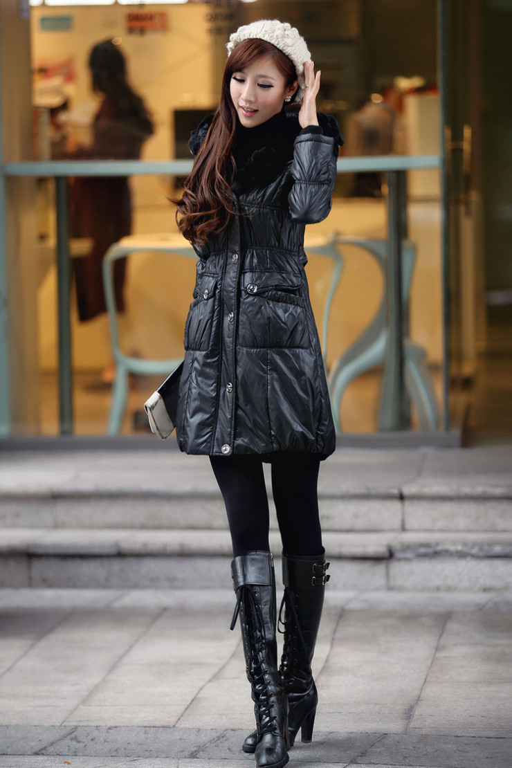 蒂依妍 2012冬新品棉衣女装 修身中款棉衣棉服