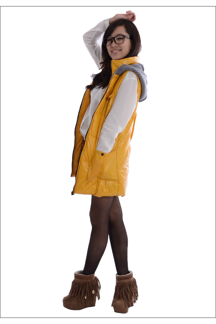 衣品风华秋冬新款亮面长款<em>女款棉马甲</em>坎肩Z0